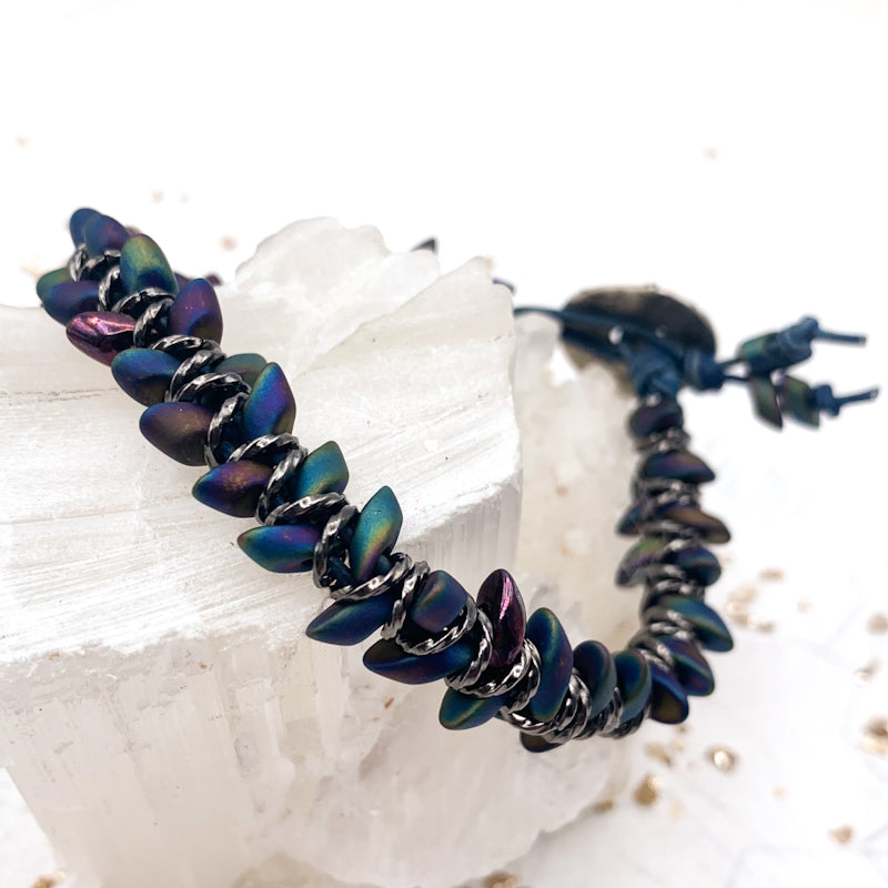 Midnight Matte Leafy Chevron Bracelet Kit