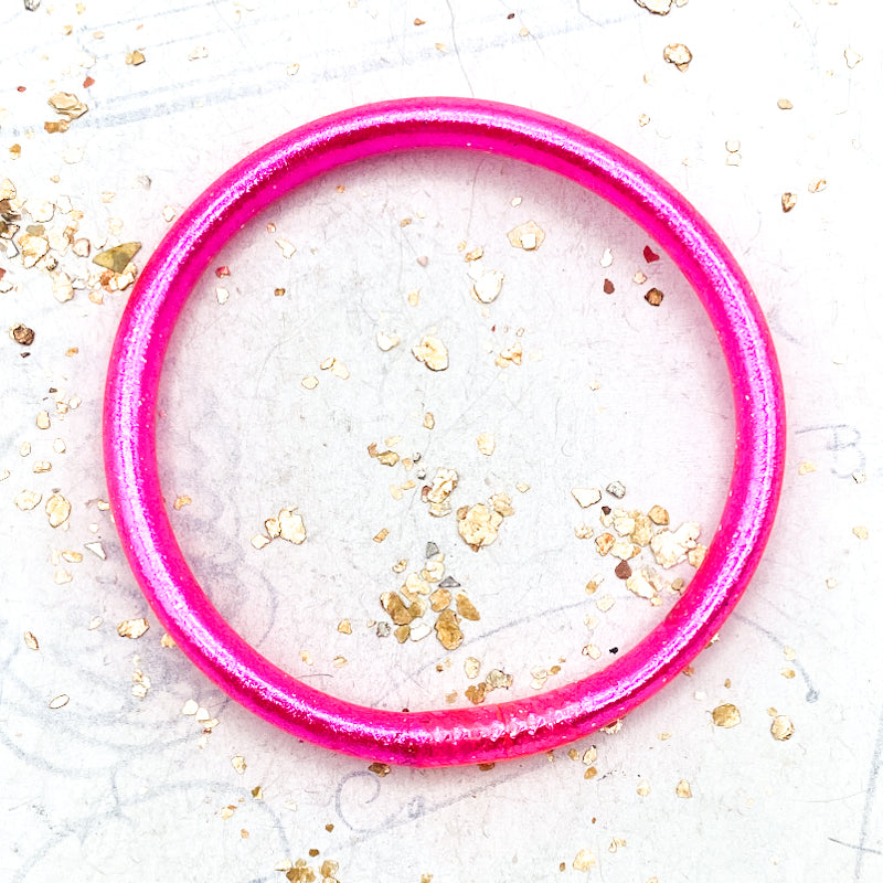 Small - Hot Pink Buddha Leather Bracelet - Paris Find