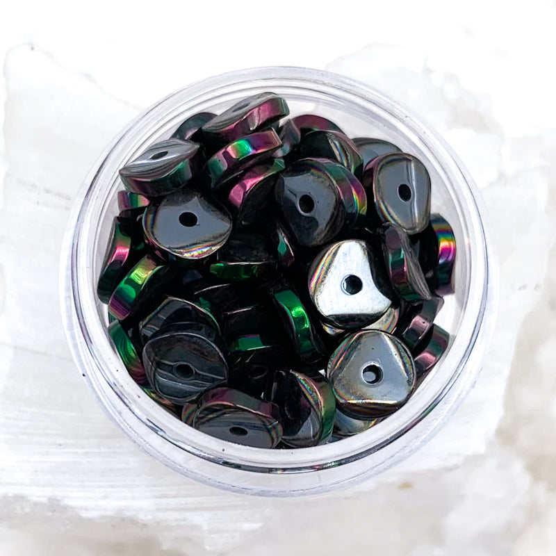 Double, Double, Toil and Trouble Hematite Wavy Spacer Mix