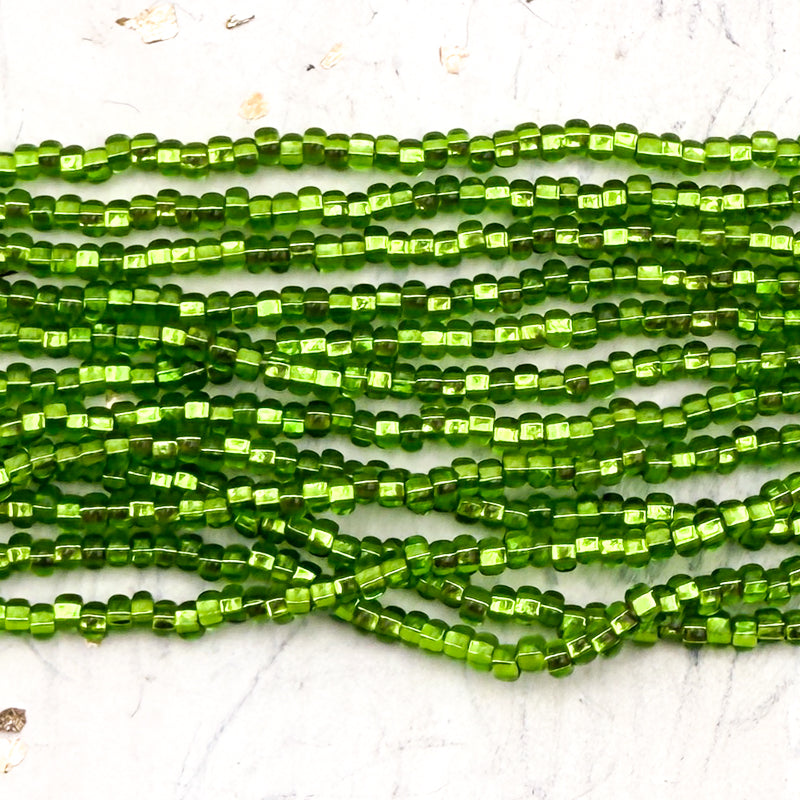 8/0 Glistening & Green Seed Bead Hank