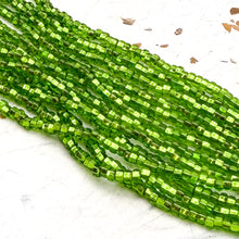 Load image into Gallery viewer, 8/0 Glistening &amp; Green Seed Bead Hank
