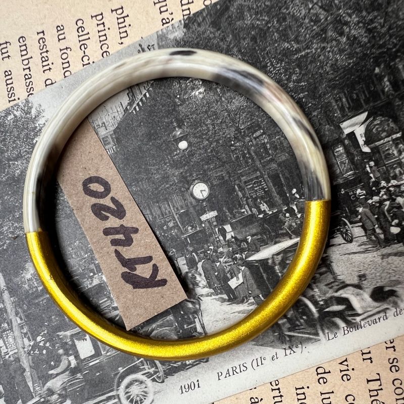 Small Natural Horn and Resin Bangle - Paris Find