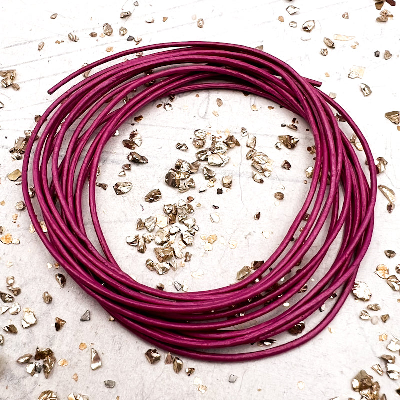 1mm Fuchsia Round Leather