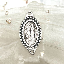 Load image into Gallery viewer, Pre-Order Antique Silver Our Lady of Lourdes Mary Connector
