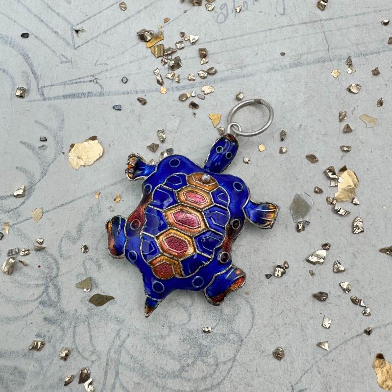 Sea Turtle Cloisonne Charm - Tucson Find