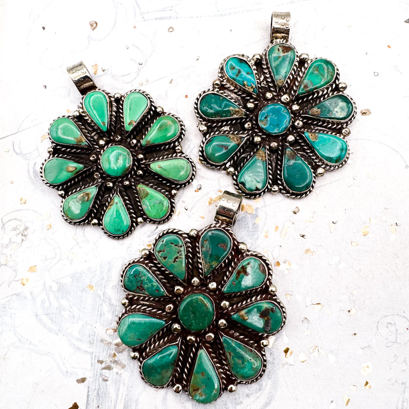 Turquoise Flower Nepal Pendant