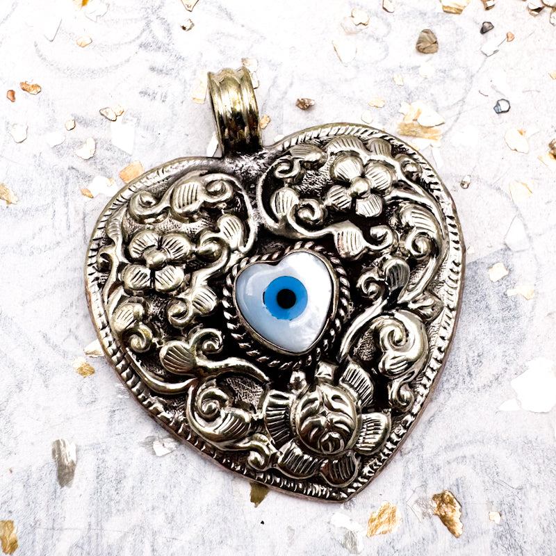 Evil Eye Heart Nepal Pendant