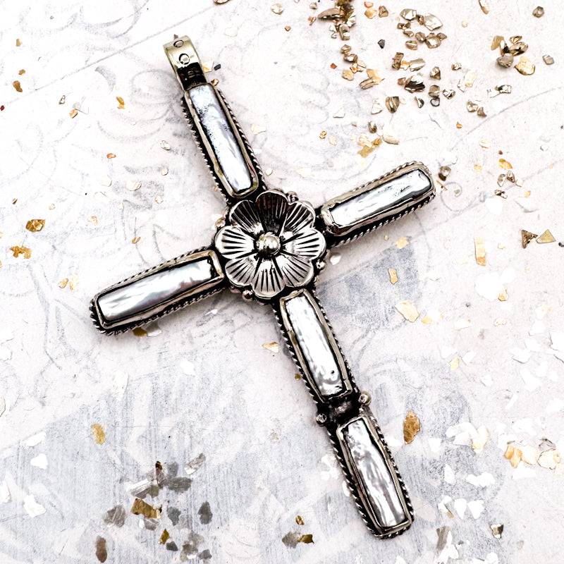 Pearl Cross Nepal Pendant