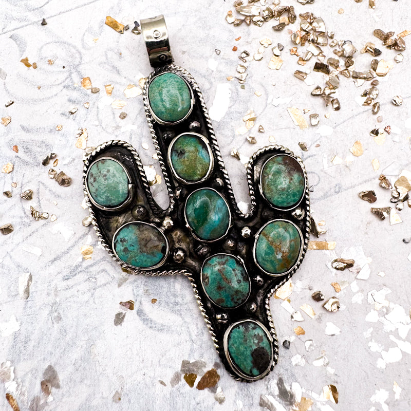 Turquoise Cactus Nepal Pendant