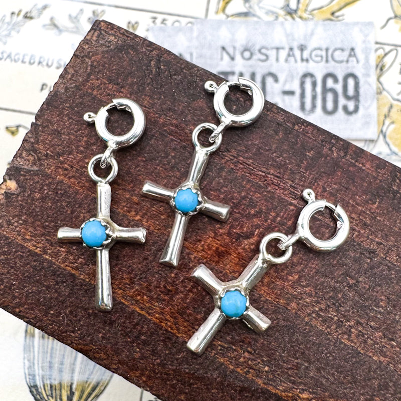 Turquoise Cross Charm - Tucson Find