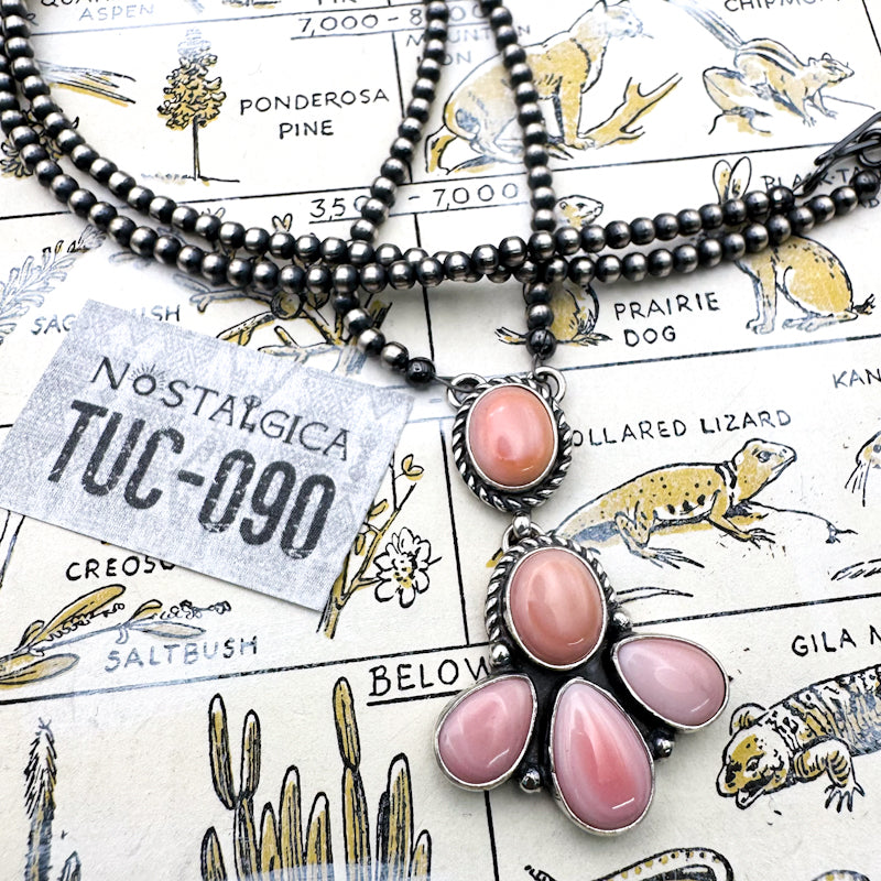 Pink Shell and Navajo Pearl Necklace - Tucson Find