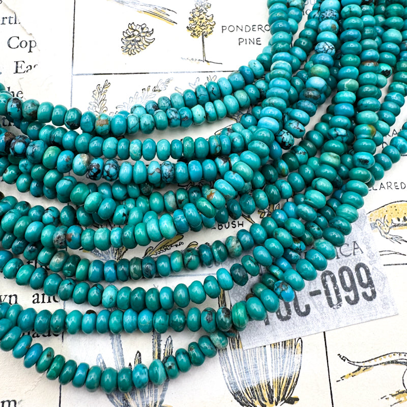 Turquoise Rondelle Bead Strand - Tucson Find