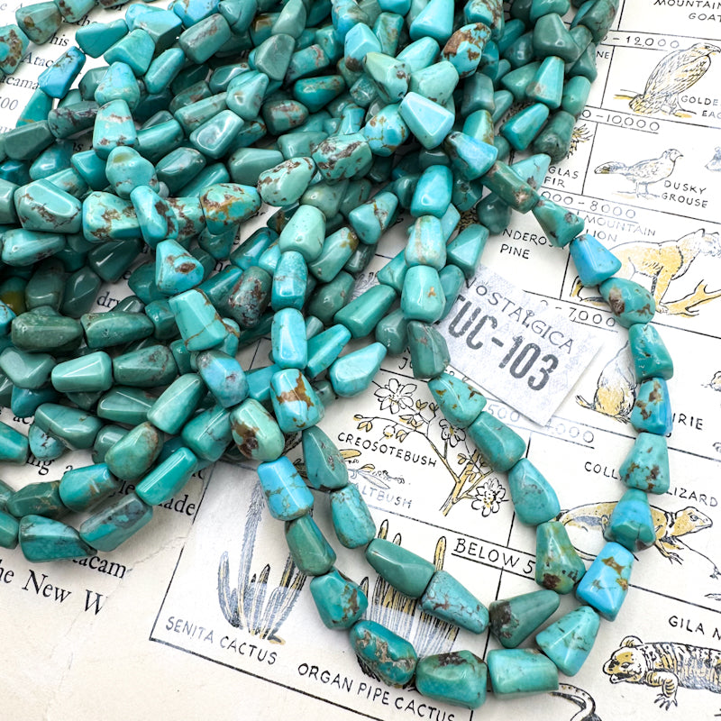 Turquoise Nugget Bead Strand - Tucson Find