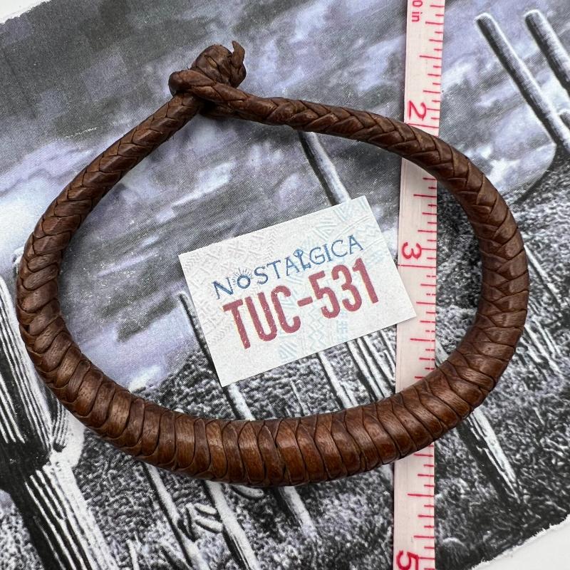 Brown Leather Bracelet with Button Clasp - Tucson Find