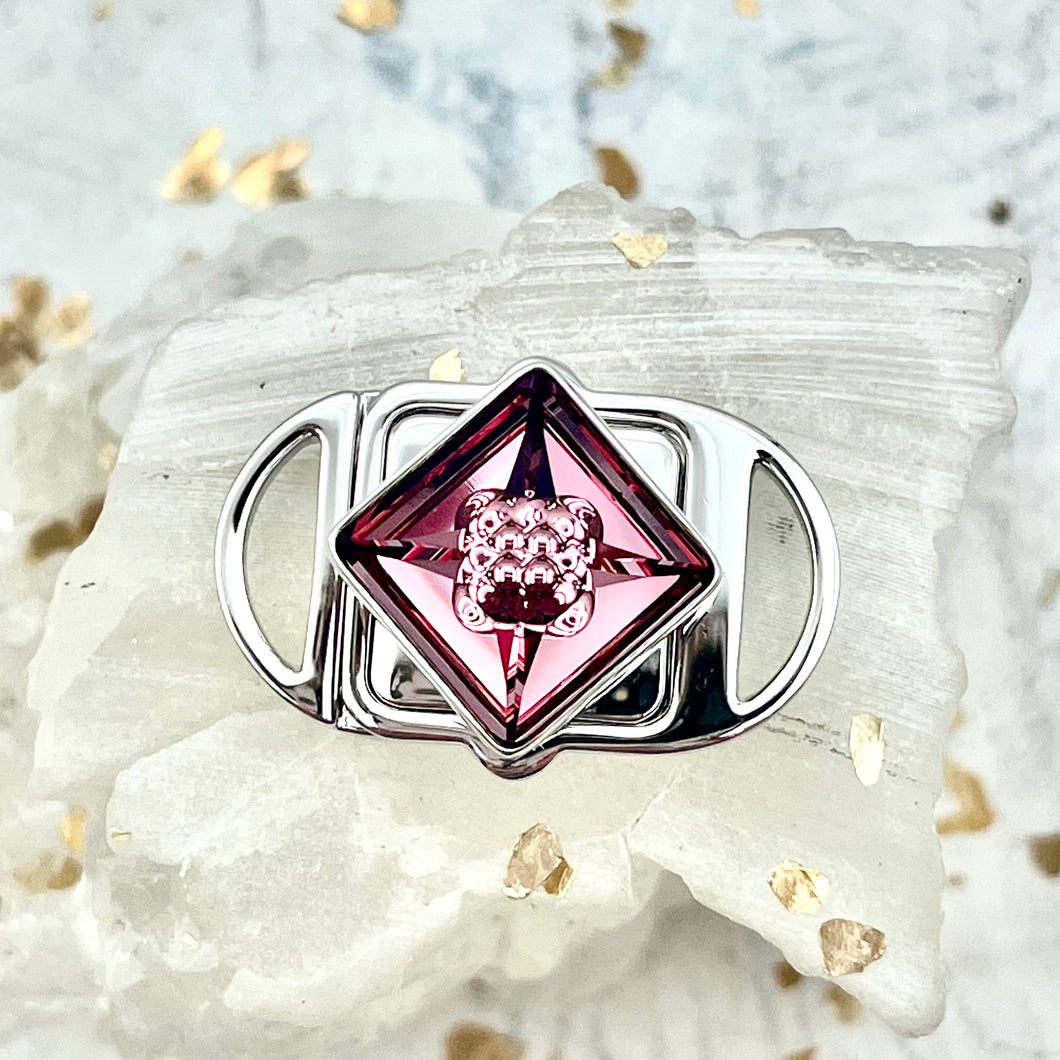 27mm Pink Diamond Premium Austrian Crystal Metal Button