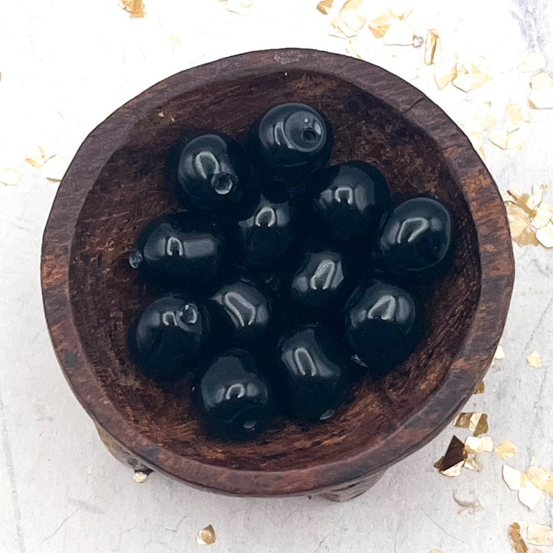8mm Mystic Black Premium Austrian Crystal Pearls - 12pcs