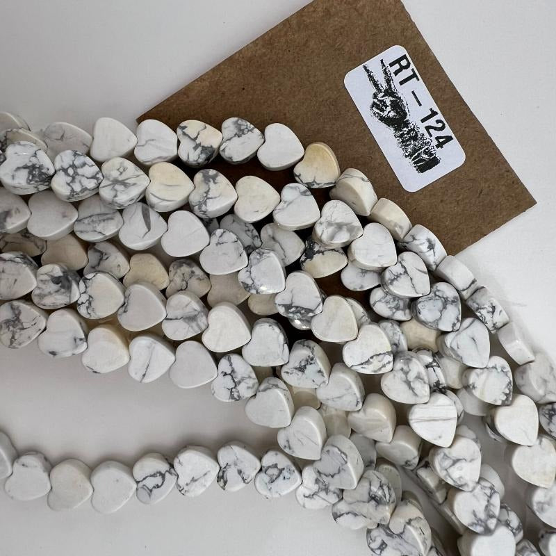 8mm White Howlite Vintage Bead Strand - Road Trip Find