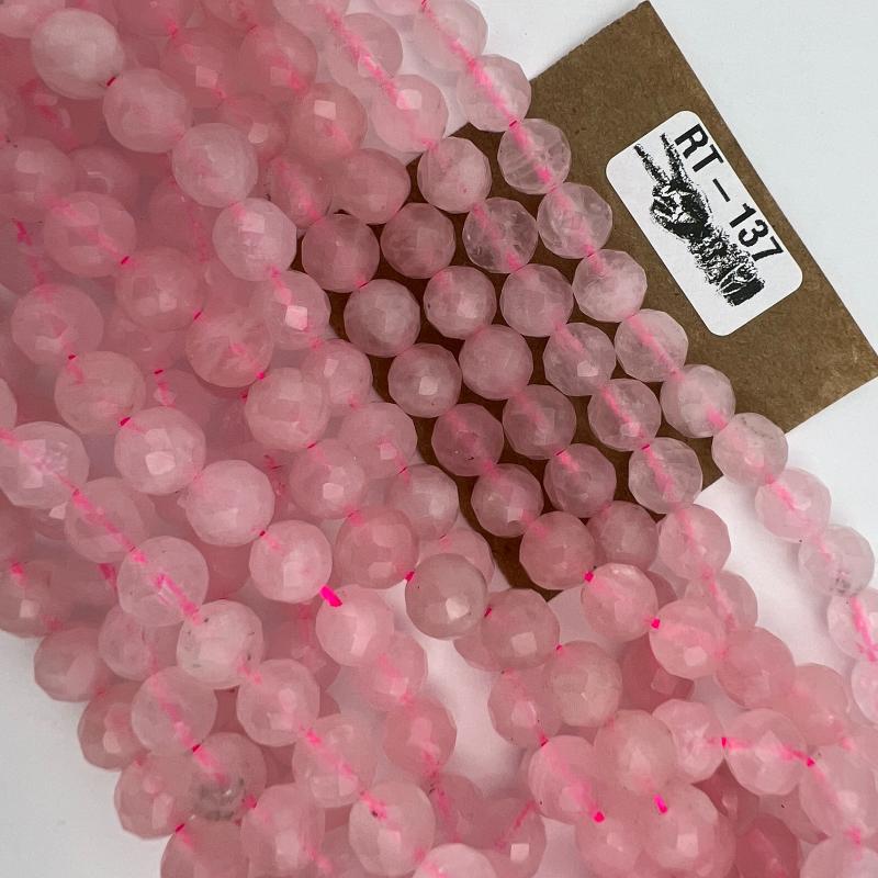 Rose Quartz Faceted Vintage Bead Strand - Road Trip Find