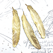 Load image into Gallery viewer, Brass Feather Pendant

