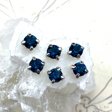 Load image into Gallery viewer, SS29 Montana Blue Premium Crystal Round Square Set Sew on Stones with 2 Holes - 6 pcs
