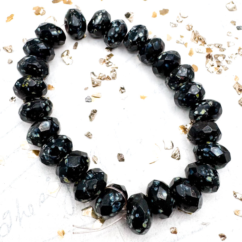 Speckled Night Roller Bead Strand