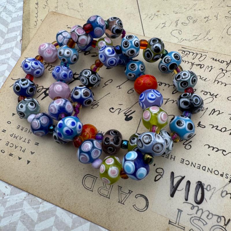 Multicolor Dotted Lampwork Strand - Sleepy Hollow Road Trip Finds