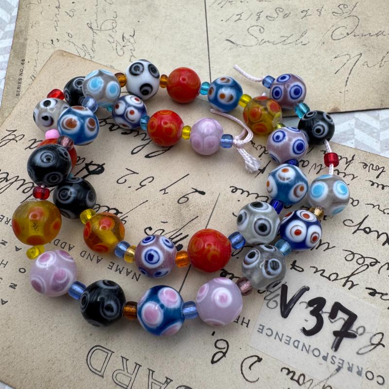 Polka Dots Lampwork Strand - Sleepy Hollow Road Trip Finds