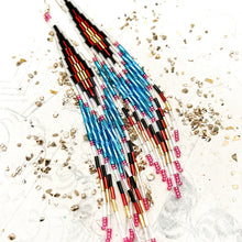 Load image into Gallery viewer, Colorful Artisan Made Beaded Fringe Earrings - Tucson Find
