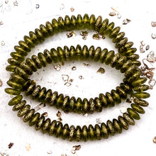 Load image into Gallery viewer, Pre-Order 6mm Disc Peridot with Etched and Gold Finishes
