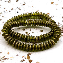 Load image into Gallery viewer, Pre-Order 6mm Disc Peridot with Etched and Gold Finishes
