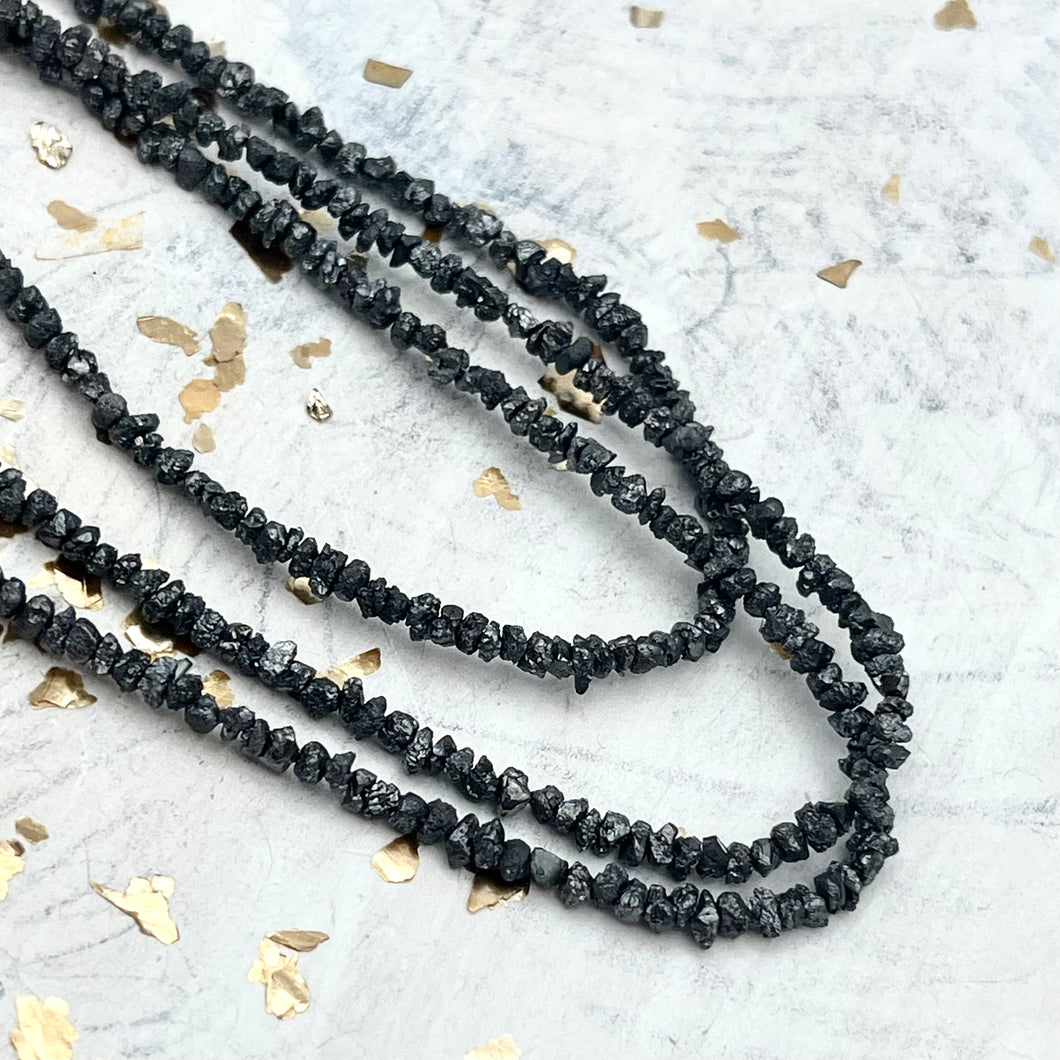 Pre-Order Midnight Sky Faceted Rustic Diamond Bead Strand