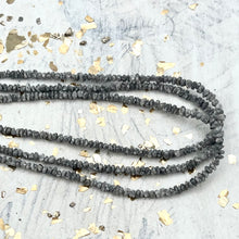 Load image into Gallery viewer, Pre-Order Grey Glitter Faceted Rustic Diamond Bead Strand
