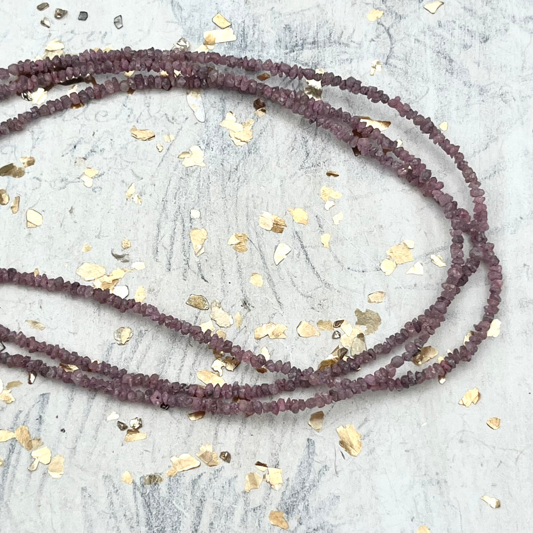 Orchid Faceted Rustic Diamond Bead Strand