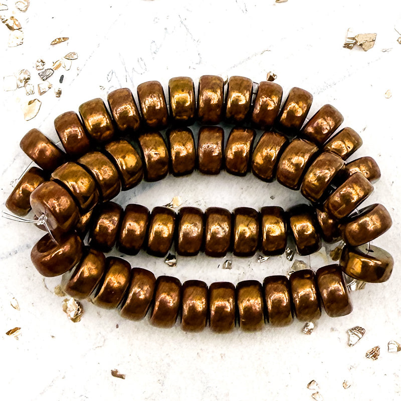 Pre-Order 4x8 Heishi Burnt Umber with Bronze Luster Finish