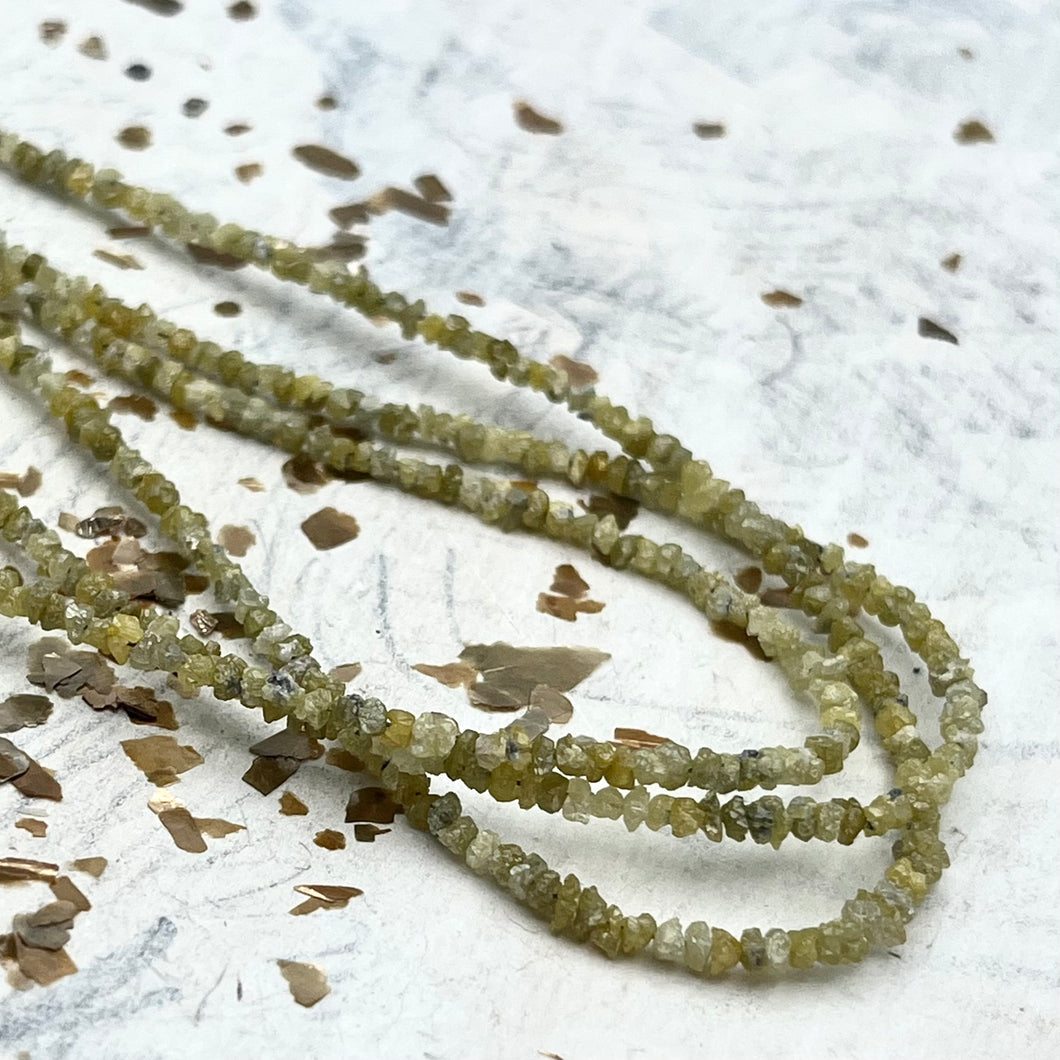 Pre-Order Going Green Faceted Rustic Diamond Bead Strand