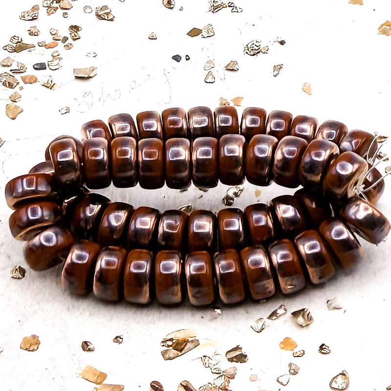 Pre-Order 4x8 Heishi Burnt Umber with Copper Finish