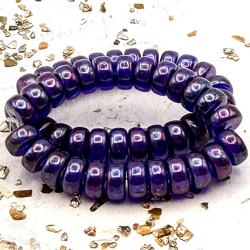 Pre-Order 4x8 Heishi Sapphire with Luster Finish