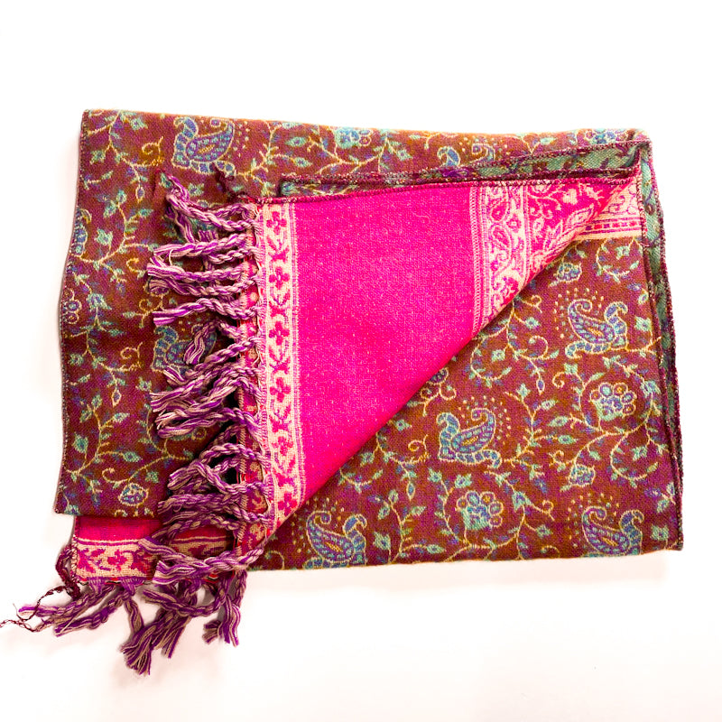 Magenta and Multicolored Scarf