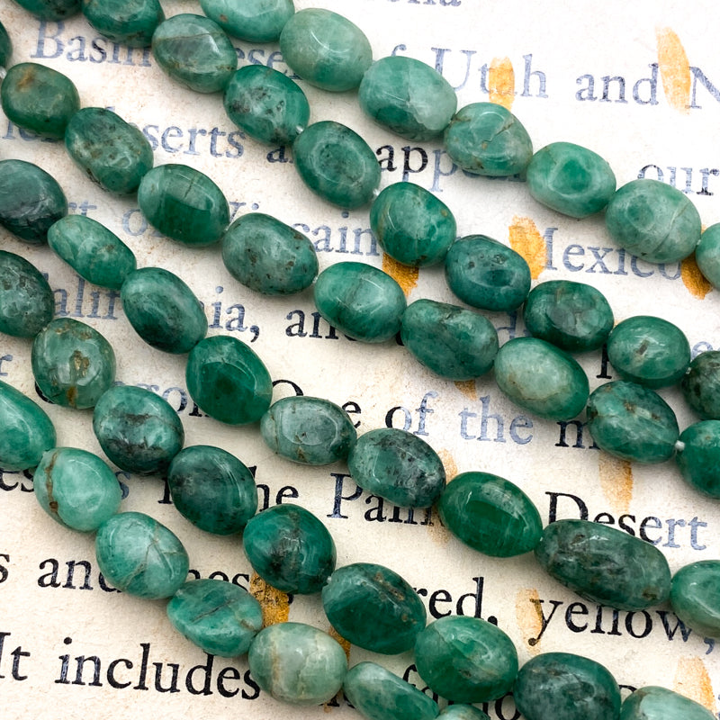 5x7mm Emerald Oval Gemstone Bead Strand - Tucson Find