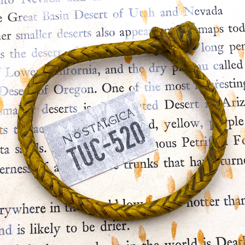 Yellow Thin Leather Bracelet with Button Clasp - Tucson Find