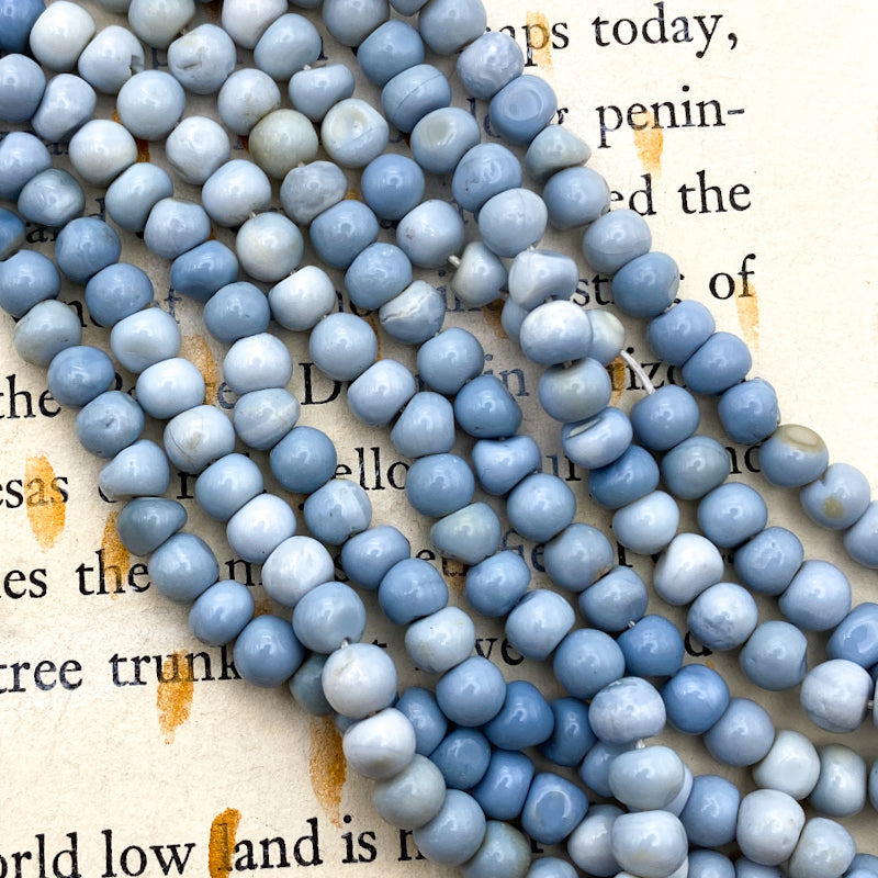 Light Blue Opal Rondelle Gemstone Strand