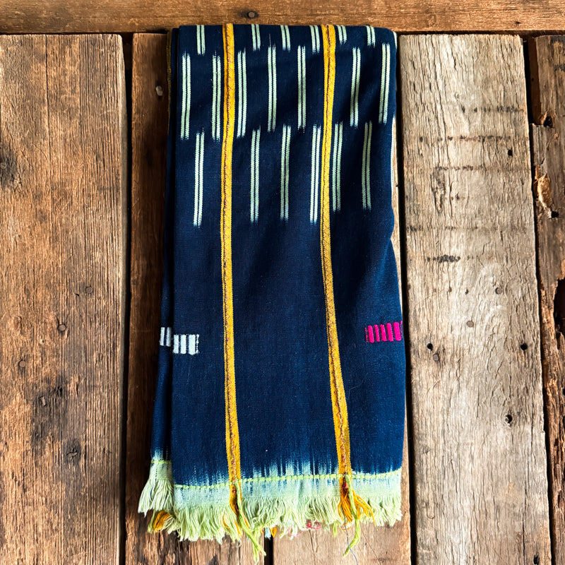 Dark Denim w/Neon Fringe Textile Piece-C