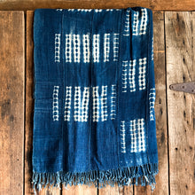 Load image into Gallery viewer, Dark Blue Woven Fringe Textile Piece-S
