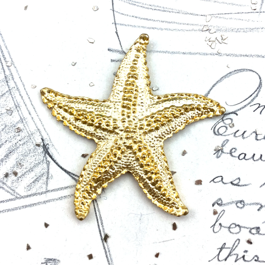 Simple Starfish  Solid Brass Pendant - No Holes