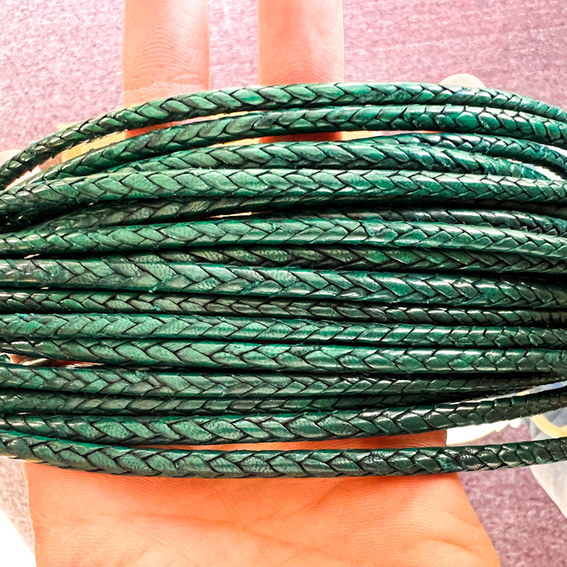 Shorter Green Leather Necklace - Tucson Find