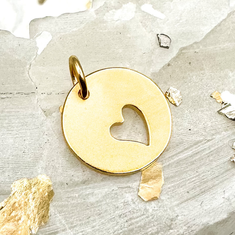 24K Gold Plate Heart Charm