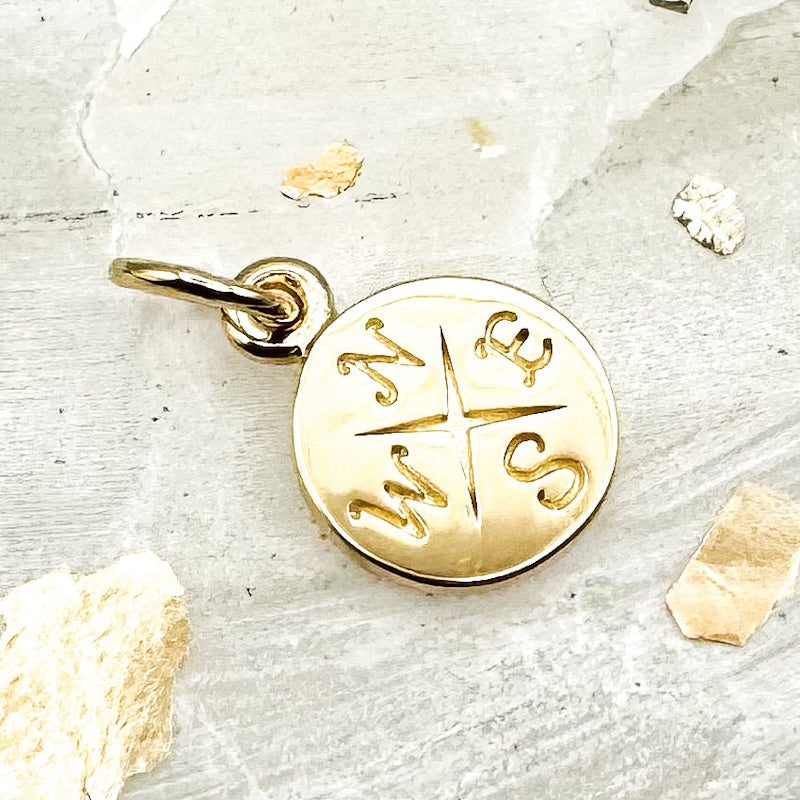 Discontinued! - 14K Gold Compass Charm