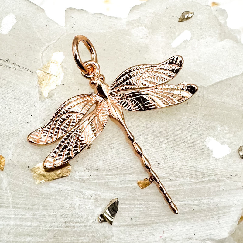 Discontinued! - Rose Gold Plated Dragonfly Charm