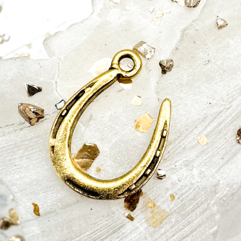 Antique Gold Horseshoe Charm