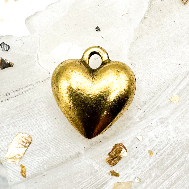 Pre-Order Antique Gold Little Heart Charm